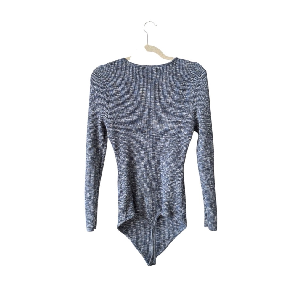 Abercrombie Blue Cutout O Ring Ribbed Bodysuit XL Y2K Going Out Top - Picture 3 of 9